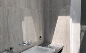 Large Format Tiles on Bathroom Floors and Walls