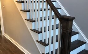 Stair Recap with Railing Stained to Match